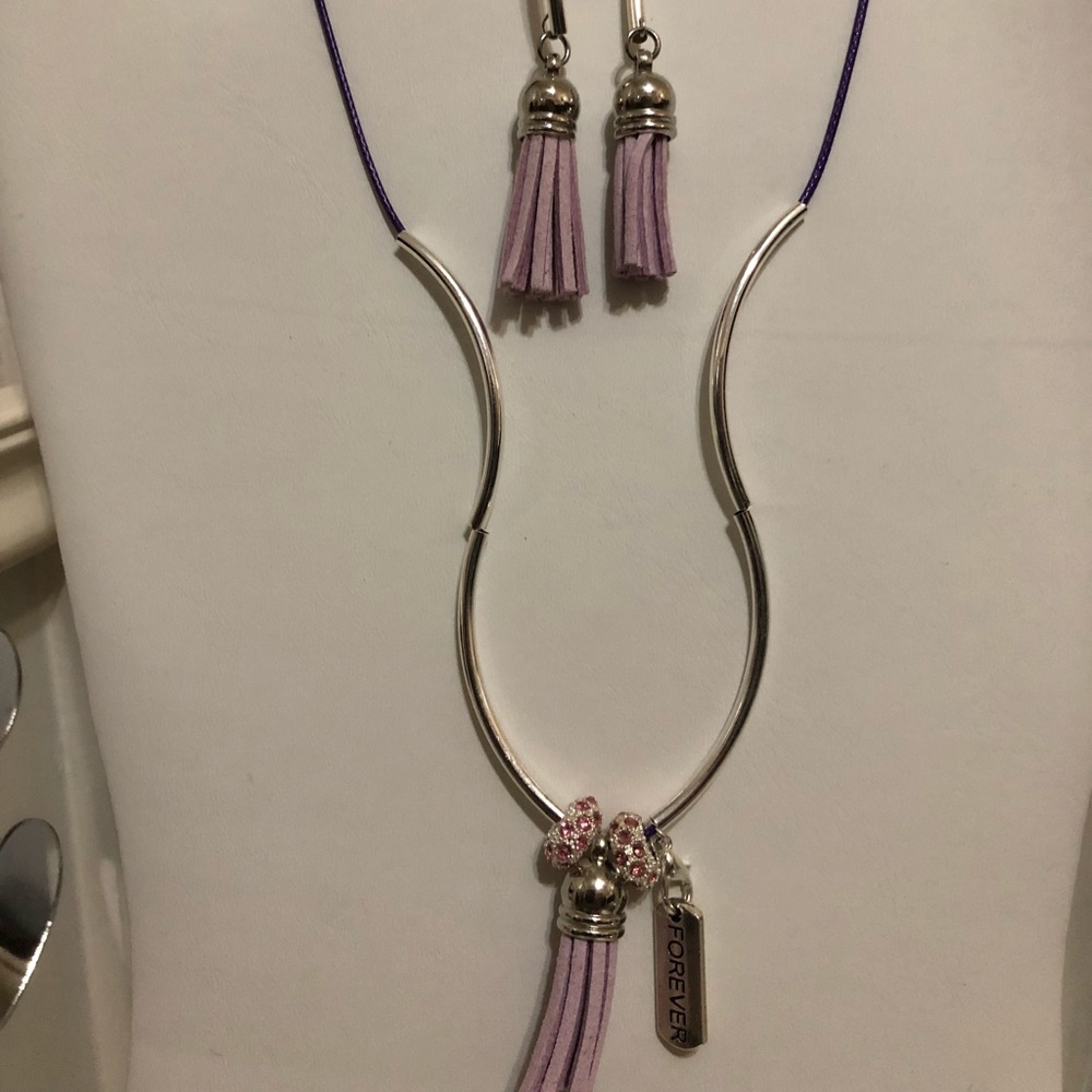 Tassel Beautiful lavender  Earrings Set